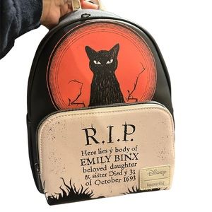 Loungefly Disney Hocus Pocus Cat Binx R.I.P. Glow-In-The Dark Mini Backpack NWT